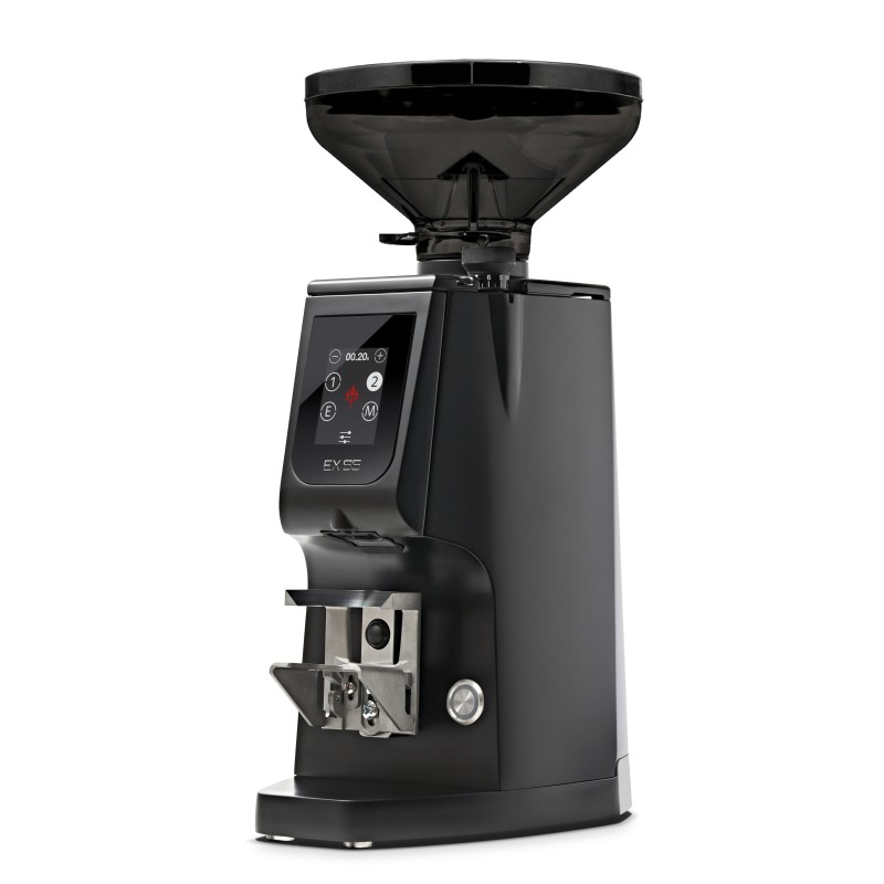 Eureka Atom Excellence 65 Coffee Grinder - Precision & Speed - Diamond - Black - Tall Smoked Hopper - 220 V