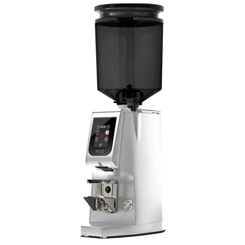 Eureka Atom Excellence 65 Coffee Grinder - Precision & Speed - Hardened Steel - Chrome - Blow Up Short Smoked Hopper - 220 V
