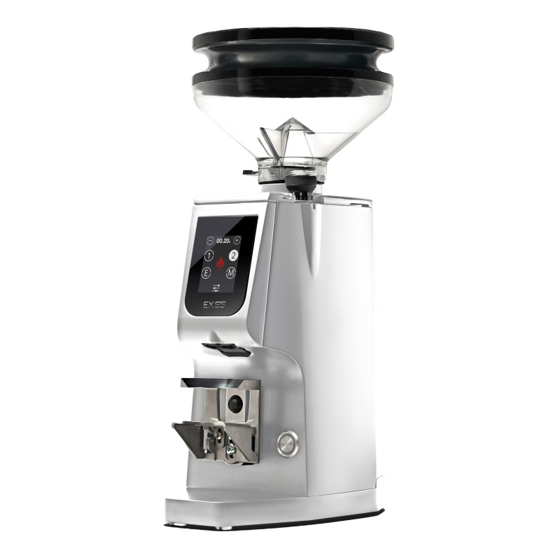 Eureka Atom Excellence 65 Coffee Grinder - Precision & Speed - Hardened Steel - Chrome - Blow Up Tall Hopper - 220 V