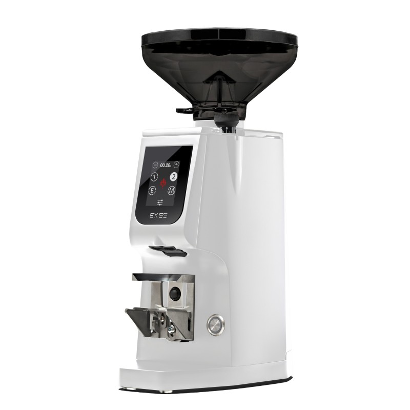 Eureka Atom Excellence 65 Coffee Grinder - Precision & Speed - Red Speed - White - Short Smoked Hopper - 220 V