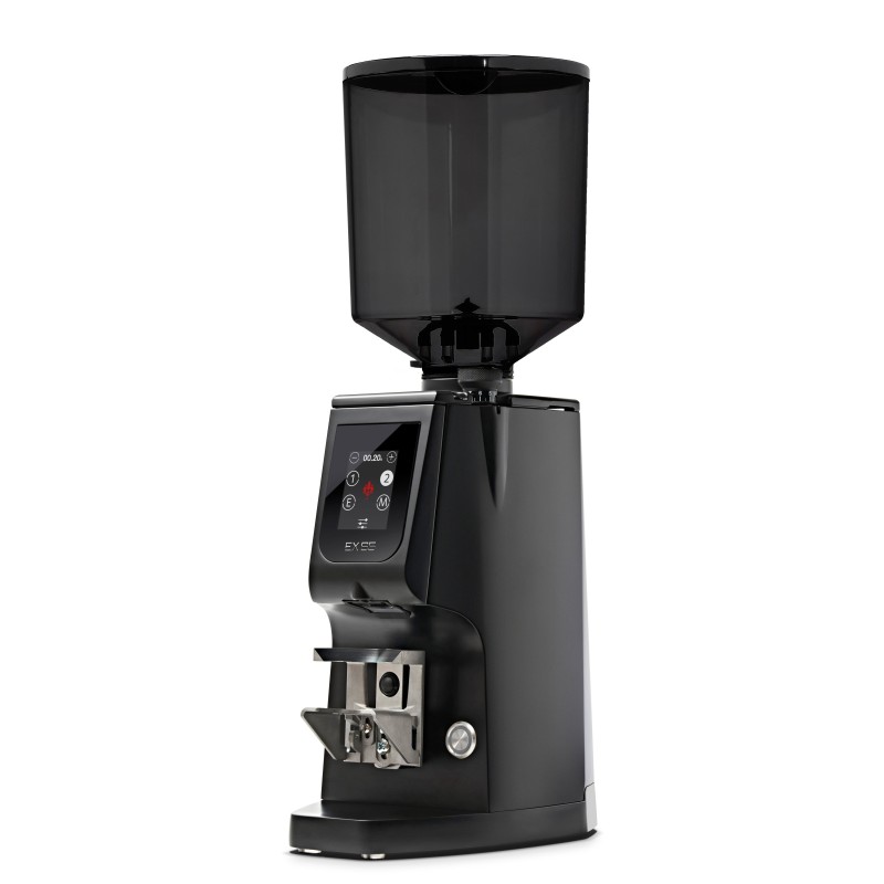 Eureka Atom Excellence 65 Coffee Grinder - Precision & Speed - Titanium - Black - Tall Smoked Hopper - 220 V