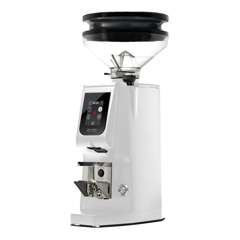 Eureka Atom Excellence 65 Coffee Grinder - Precision & Speed - Titanium - White - Blow Up Short Hopper - 220 V