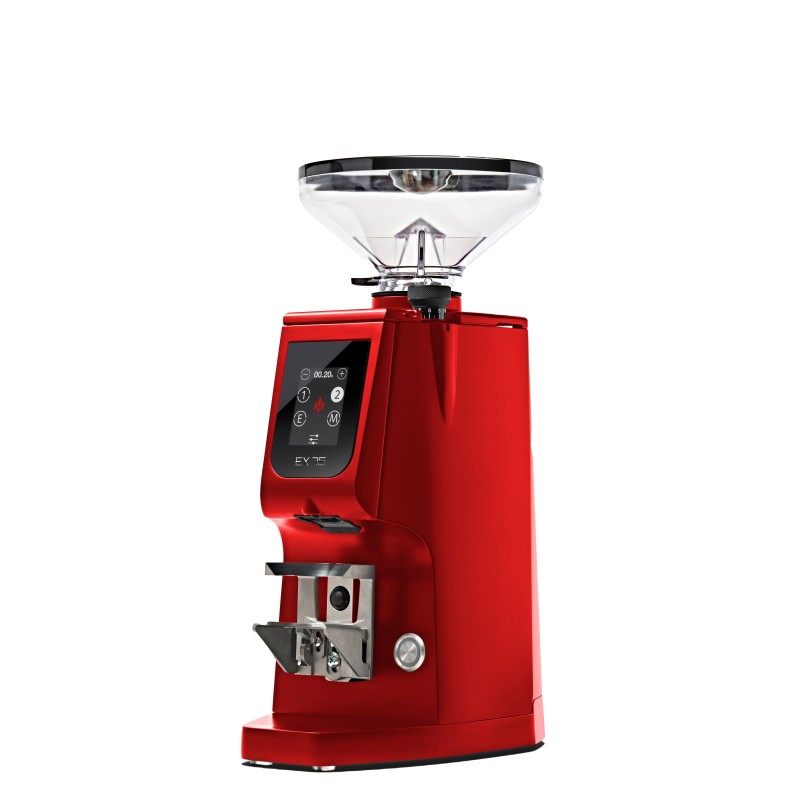 Eureka Atom Excellence 75 Coffee Grinder - High Efficiency - Diamond - Red - Tall Hopper - 220 V