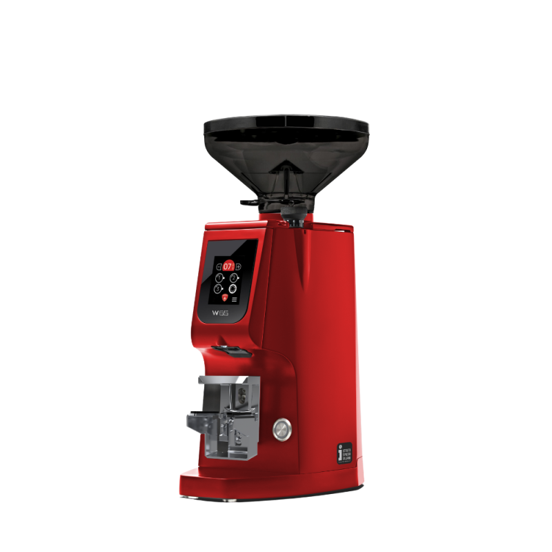 Eureka Atom W 65 Coffee Grinder - Precision & Efficiency - Titanium - Red - Short Smoked Hopper - 220 V