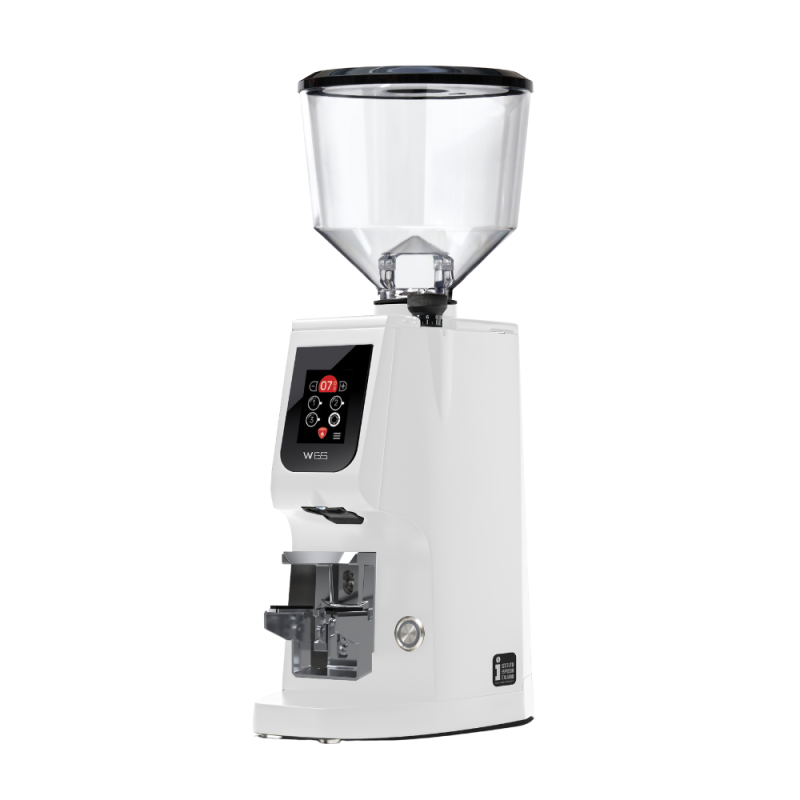 Eureka Atom W 65 Coffee Grinder - Precision & Efficiency - Titanium - White - Tall Hopper - 220 V