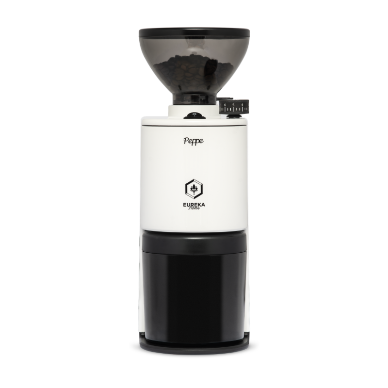Eureka Peppe Coffee Grinder - Compact for Espresso & Filter - White - 220 V