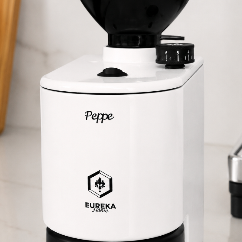 Eureka Peppe Coffee Grinder - Compact for Espresso & Filter - White - 220 V
