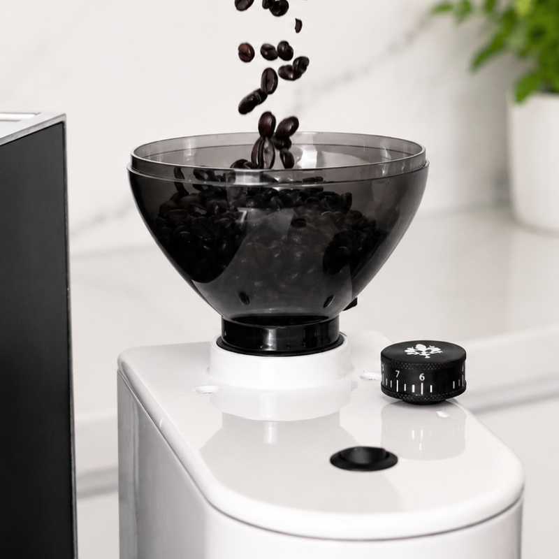 Eureka Peppe Coffee Grinder - Compact for Espresso & Filter - White - 220 V