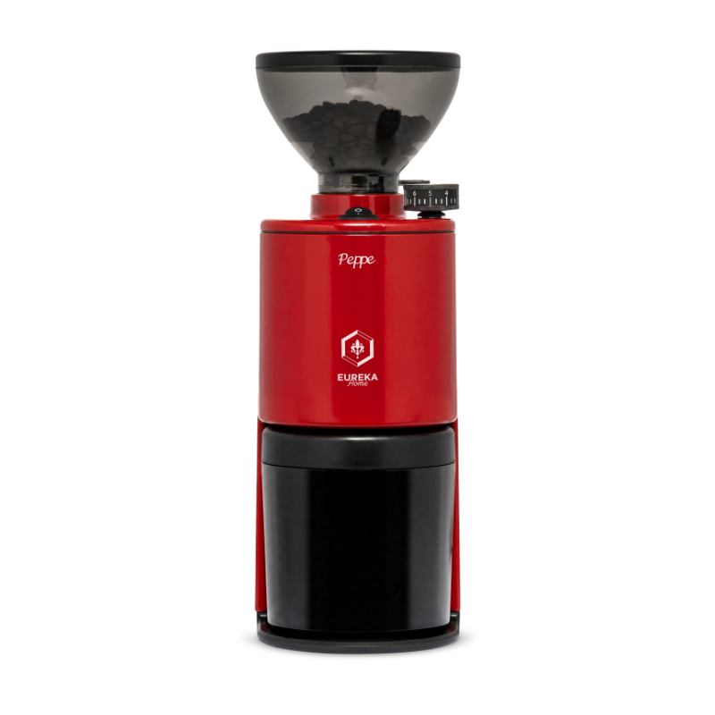 Eureka Peppe Coffee Grinder - Compact for Espresso & Filter - Ferrari Red - 220 V
