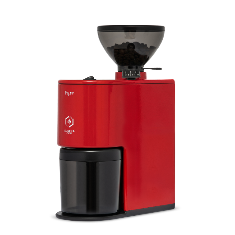 Eureka Peppe Coffee Grinder - Compact for Espresso & Filter - Ferrari Red - 220 V