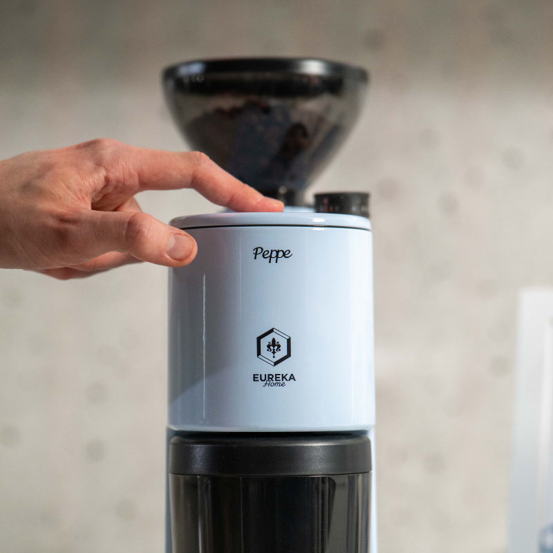 Eureka Peppe Coffee Grinder - Compact for Espresso & Filter - Pale Blue - 220 V