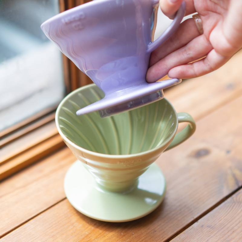Hario V60-02 Ceramic Coffee Dripper - Purple Heather