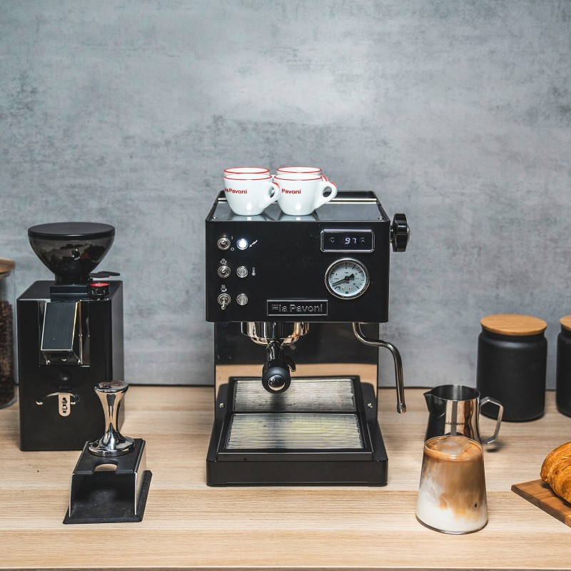 La Pavoni Casabar PID Black Espresso Machine - Brass Boiler - 220 V