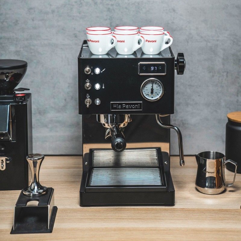 La Pavoni Casabar PID Black Espresso Machine - Brass Boiler - 220 V