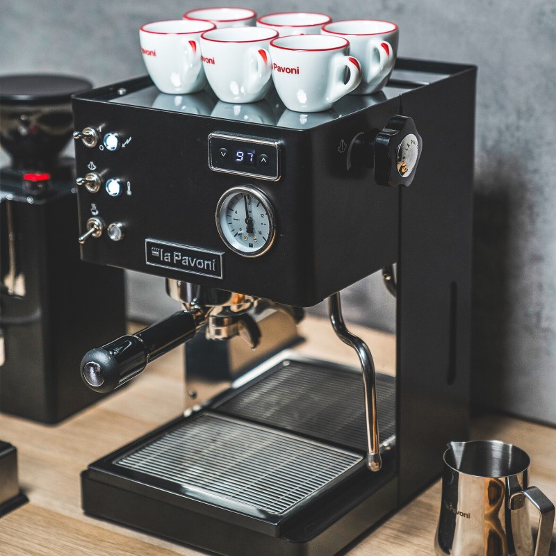 La Pavoni Casabar PID Black Espresso Machine - Brass Boiler - 220 V