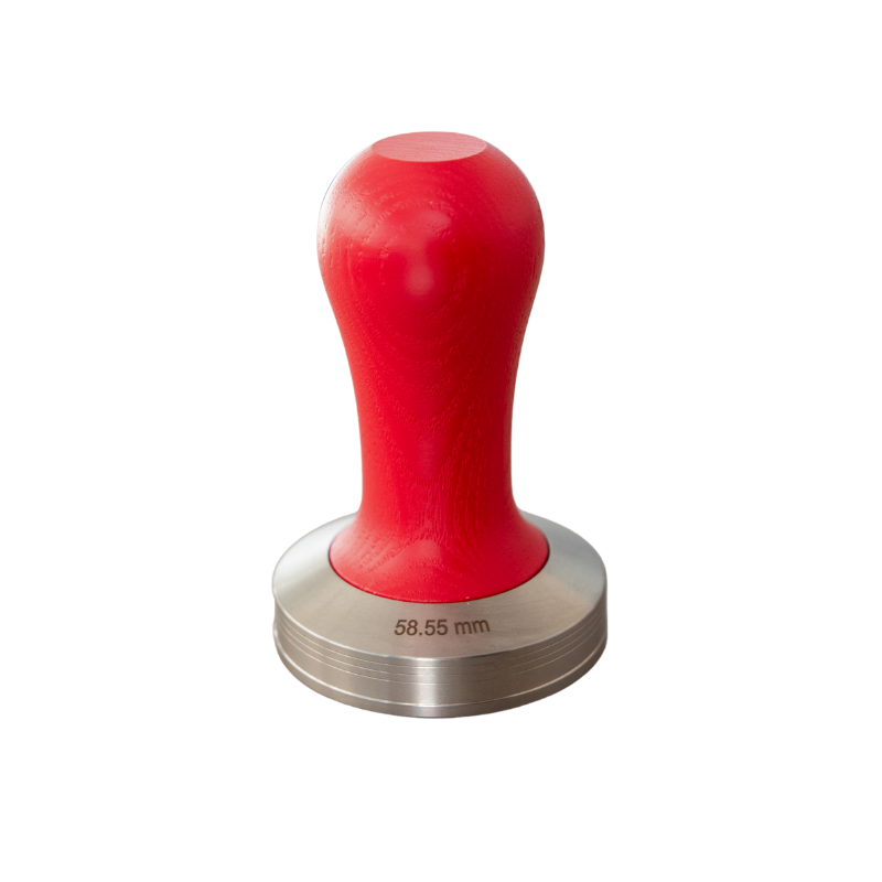 Lelit Tamper Red Wood 58.55 mm - Stainless Steel Base