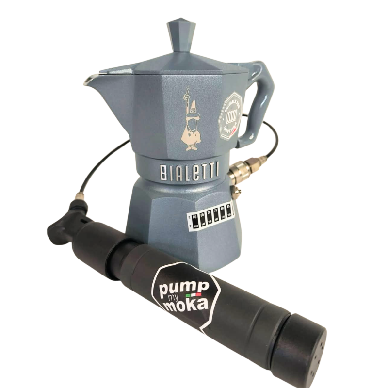 Pump My Moka Bialetti 3 Cups Induction - Moka Pressure Control - Blue