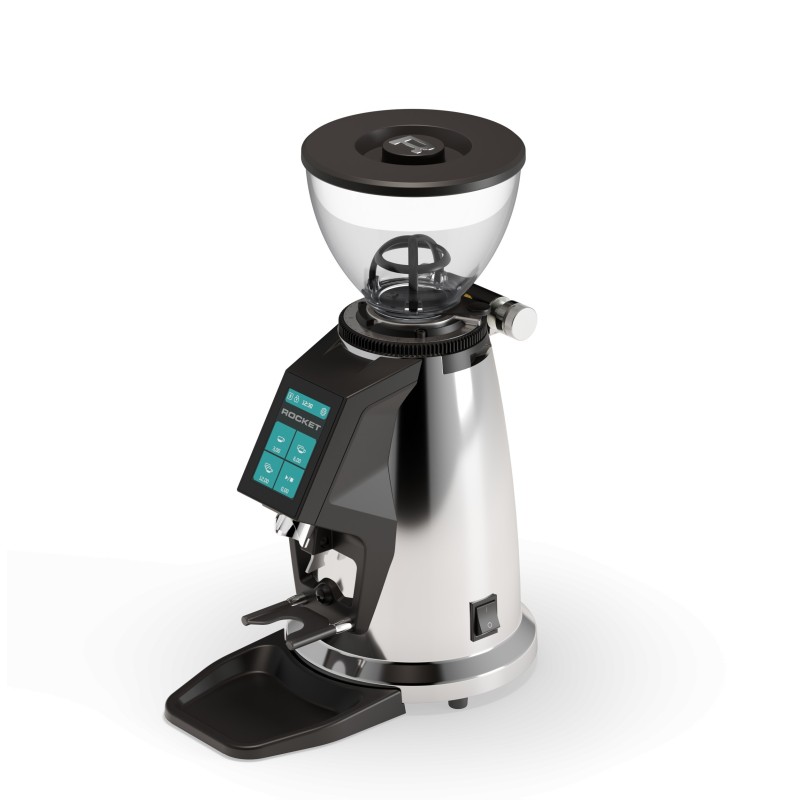 Rocket Spluga Coffee Grinder - 65 mm Flat Burrs - Chrome - 110 V