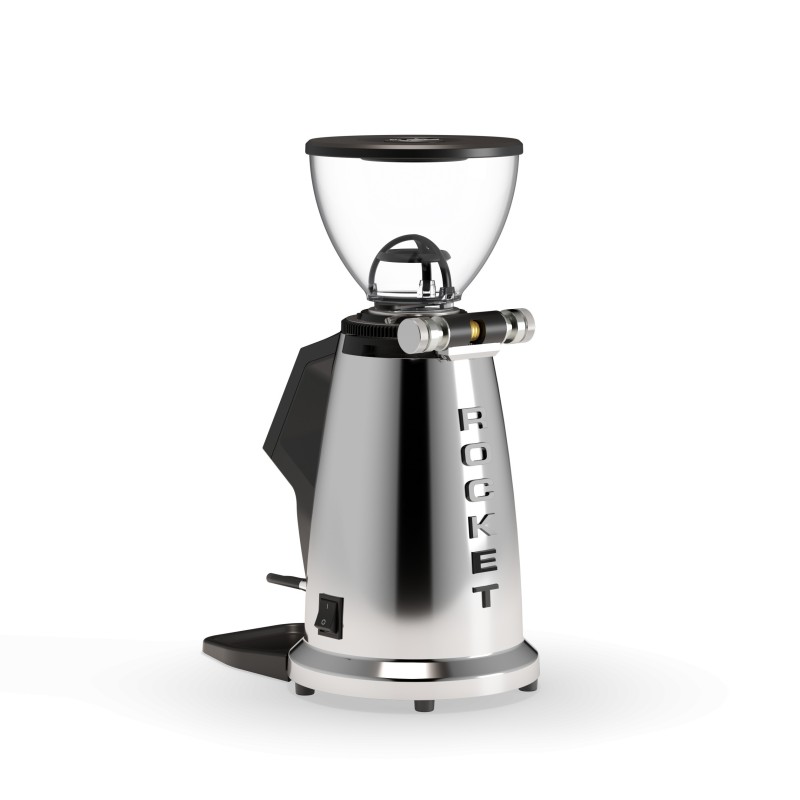Rocket Spluga Coffee Grinder - 65 mm Flat Burrs - Chrome - 110 V