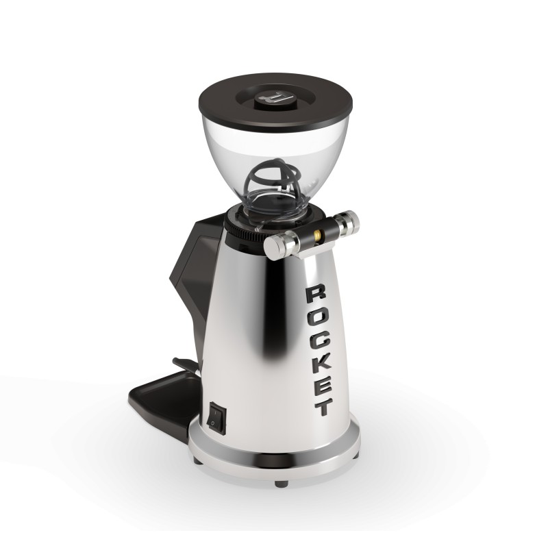 Rocket Spluga Coffee Grinder - 65 mm Flat Burrs - Chrome - 220 V