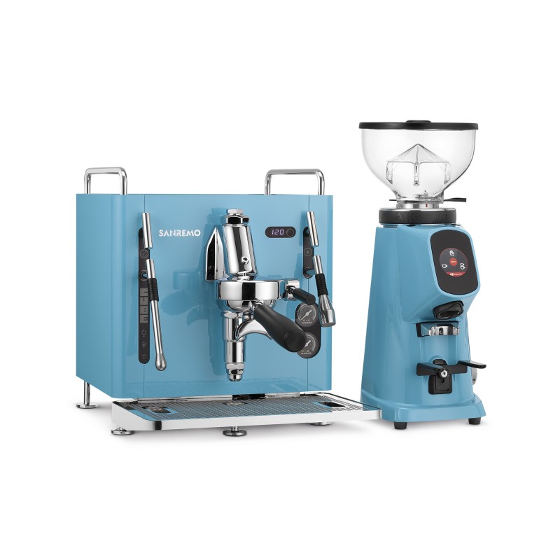 Sanremo Cube R Espresso Machine - Modern & Efficient - Light Blue - 220 V
