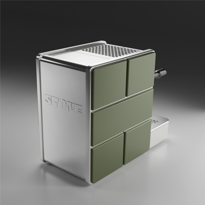 Stone Mine Espresso Machine - Durable & Reliable - Inox/green - 220 V