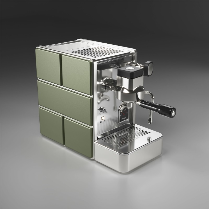 Stone Mine Espresso Machine - Durable & Reliable - Inox/green - 220 V
