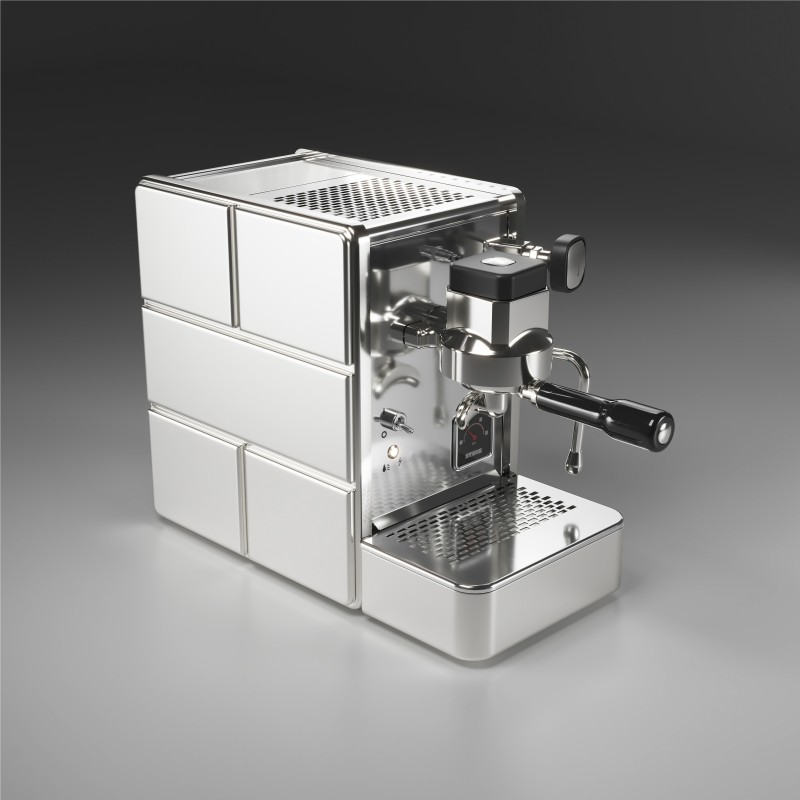 Stone Mine Premium Espresso Machine - Superior Quality - Chrome - 220 V