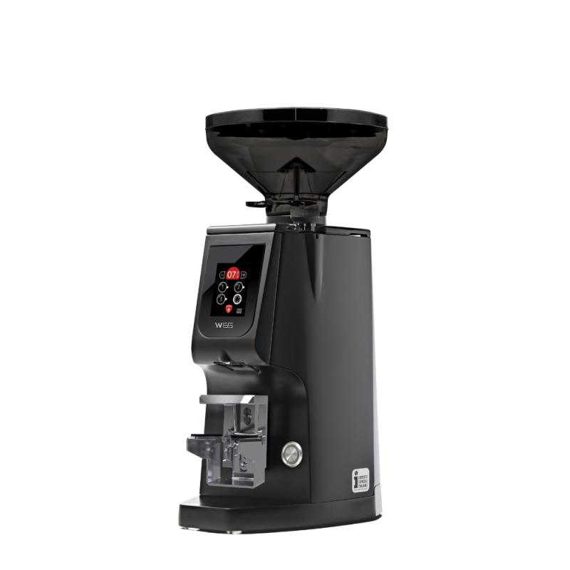 Eureka Atom W 65 Coffee Grinder - Precision & Efficiency - Hardened Steel - Black - Blow Up Short Smoked Hopper - 220 V