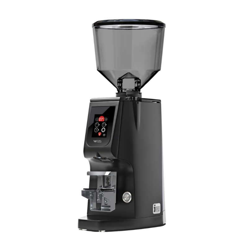 Eureka Atom W 65 Coffee Grinder - Precision & Efficiency - Hardened Steel - Black - Tall Smoked Hopper - 110 V
