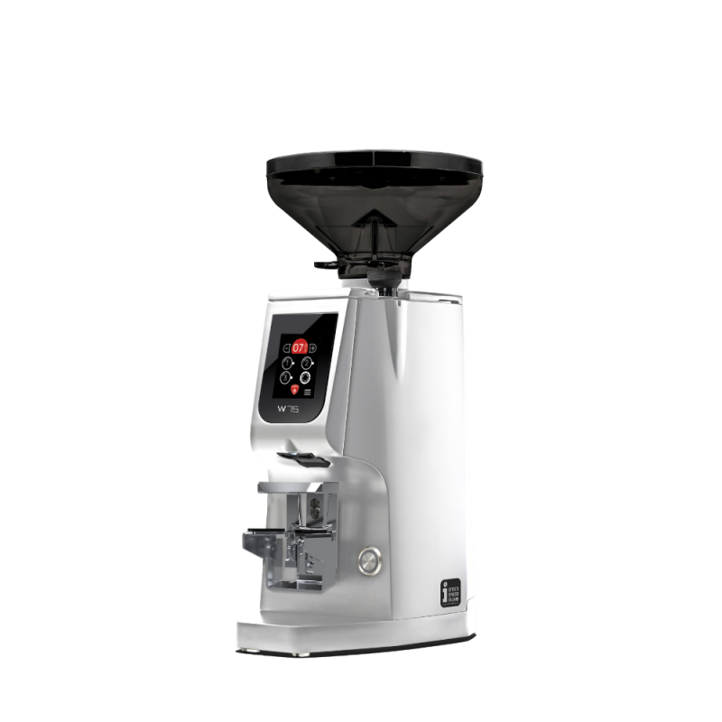 Eureka Atom W 75 Coffee Grinder - Advanced Grinding - Hardened Steel - Chrome - Blow Up Short Smoked Hopper - 110 V