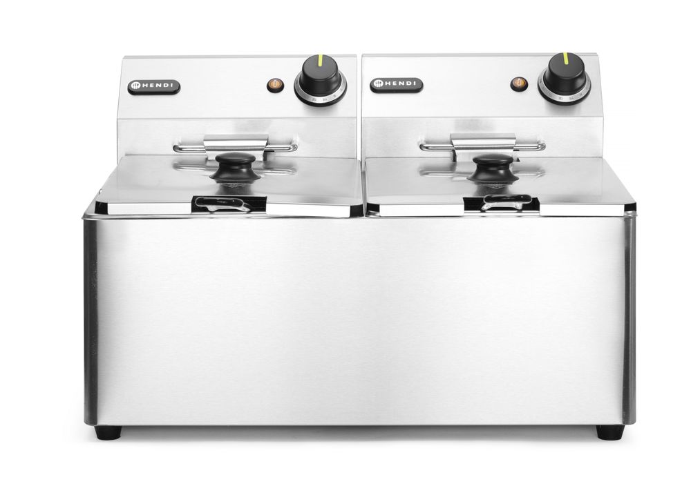 Friteza Kitchen Line - 2x 8L, HENDI, Kitchen Line, 16L, 230V/7000W, 542x430x(H)351mm
