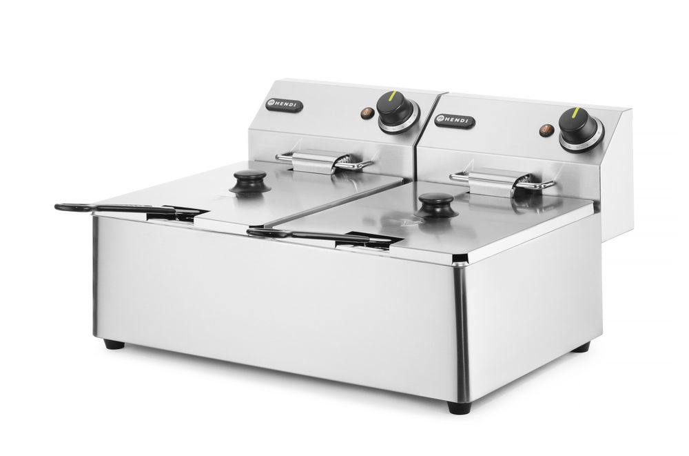 Friteza Kitchen Line - 2x 6L, HENDI, Kitchen Line, 12L, 230V/6600W, 550x430x(H)305mm - Slika 2